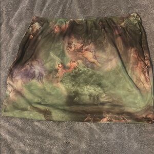 Artistic Angel Print Skirt